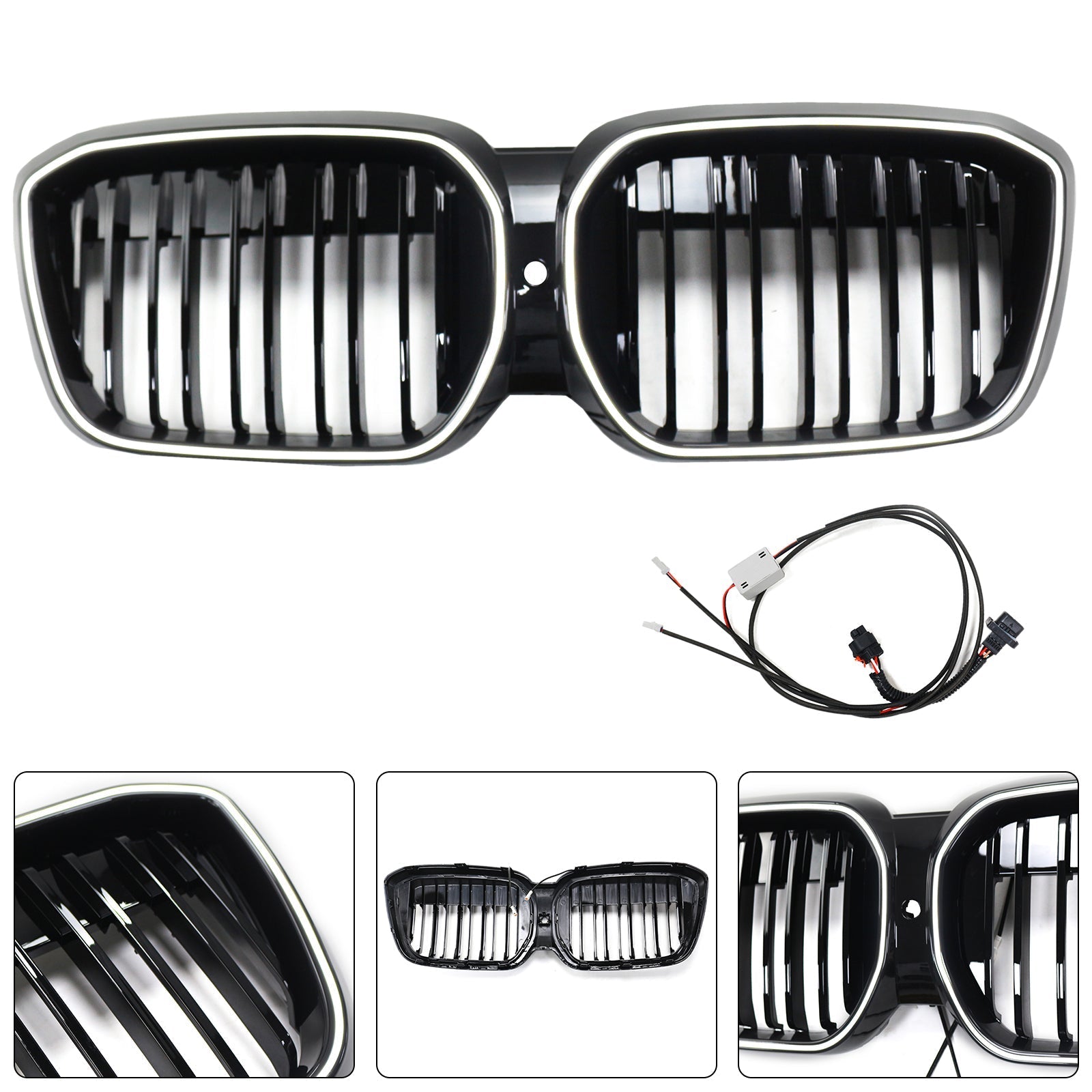 2022-2024 BMW iX3 G08 LCI Double Slat Black Front Kidney Grille
