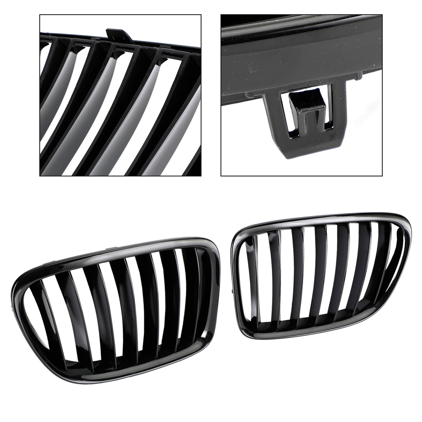 2009-2014 BMW X1 E84 Gloss Black Front Hood Kidney Grill (51112993305 / 51112993306 / 51112993307)