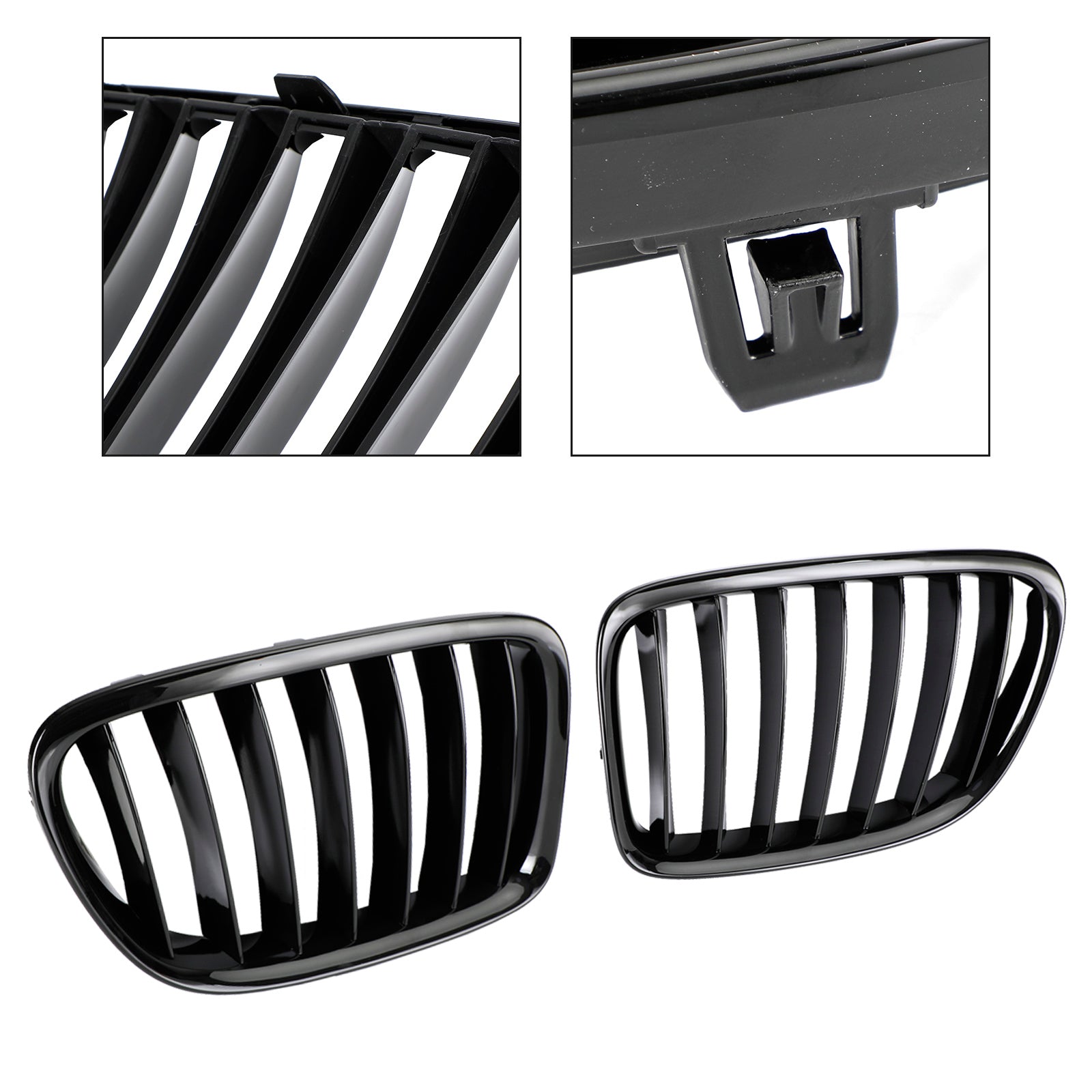 2009-2014 BMW X1 E84 Gloss Black Front Hood Kidney Grill (51112993305 / 51112993306 / 51112993307)