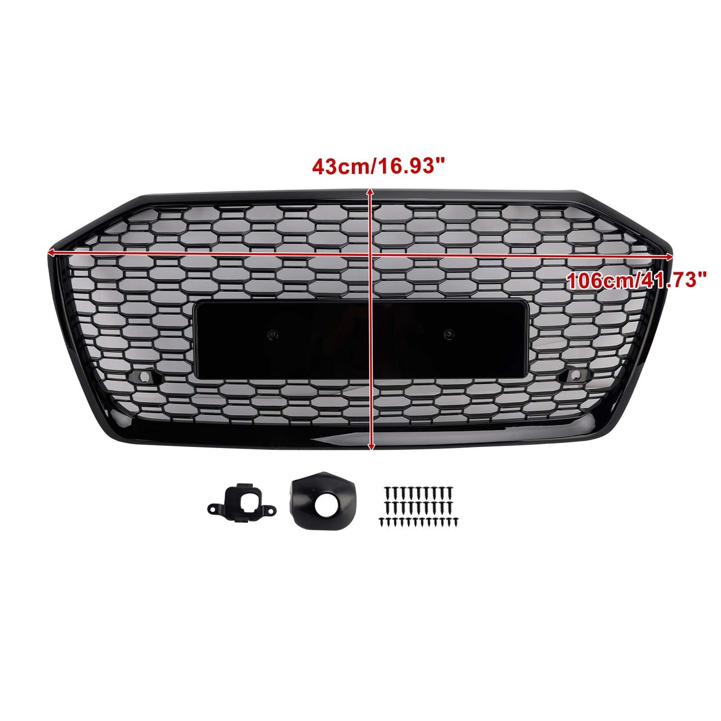 2019-2023 Audi A6 S6 RS6 Style Honeycomb Mesh Front Grille — Without ACC