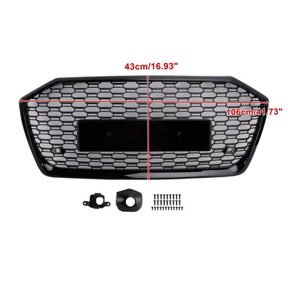 2019-2023 Audi A6 S6 RS6 Style Honeycomb Mesh Front Grille — Without ACC