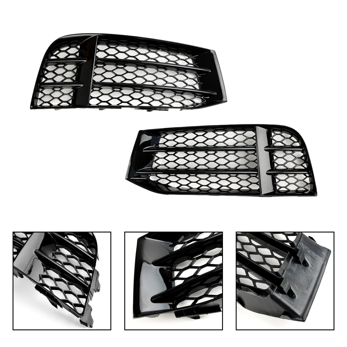 2010-2016 Audi RS5 Coupe Sportback Front Bumper Lower Fog Light Cover Grill — Pair (8T0807681F / 8T0807682F)