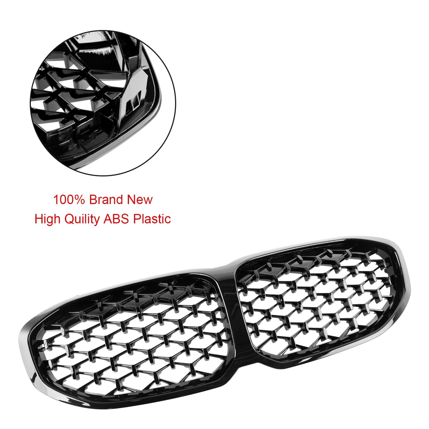 2019-2024 BMW 1 Series F40 Gloss Black Diamond Front Kidney Grille