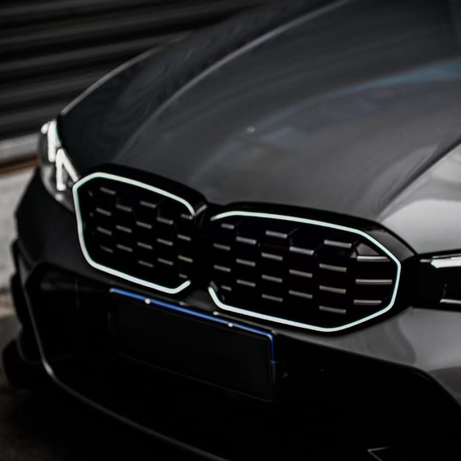 2023-2024 BMW 3 Series G20 G21 G28 Diamond Black Silver Front Kidney Grille Mesh