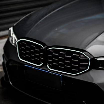 2023-2024 BMW 3 Series G20 G21 G28 Diamond Black Silver Front Kidney Grille Mesh