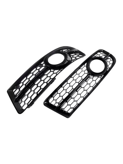 2005-2008 Audi A4 B7 S-Line S4 Front Bumper Honeycomb Fog Light Grille — Pair (8E0807681F / 8E0807682F)