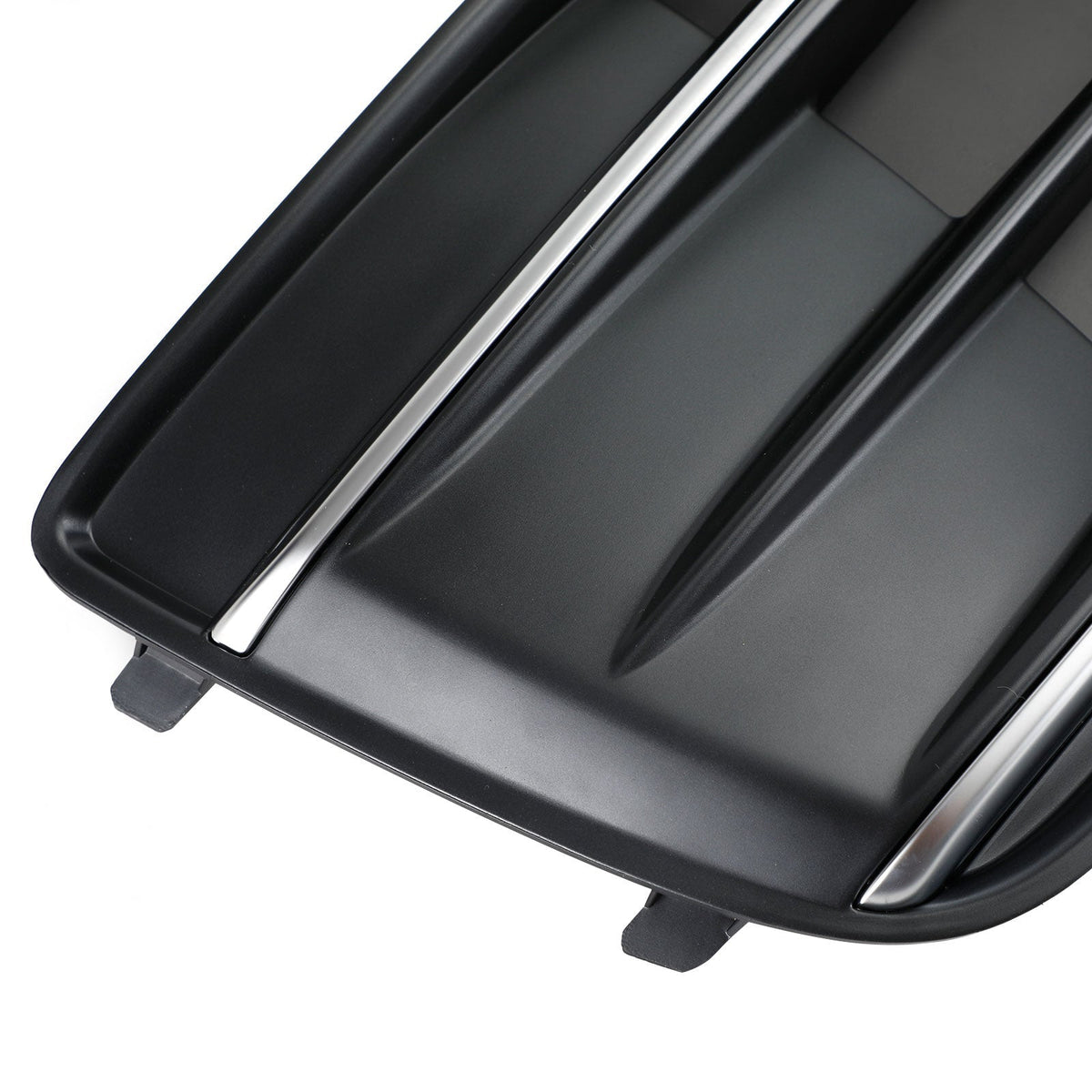 2018-2022 Audi Q5 Standard Black/Chrome Front Bumper Cover Grille Bezel Insert — Pair