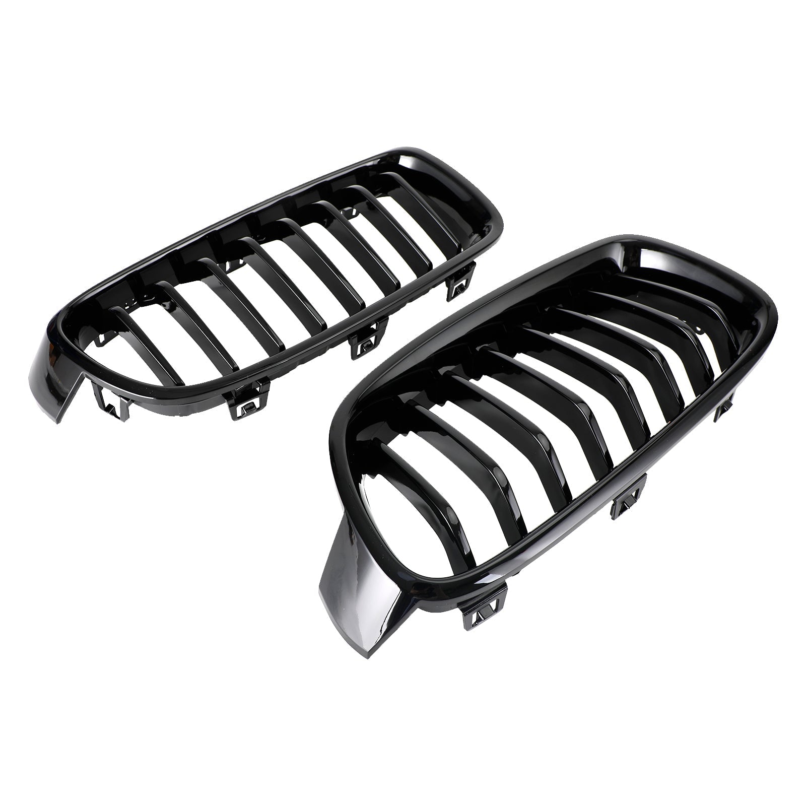 2012-2019 BMW 3 Series F30 F31 F35 Gloss Black Front Kidney Grill — Pair (51137263481 / 51137263482)