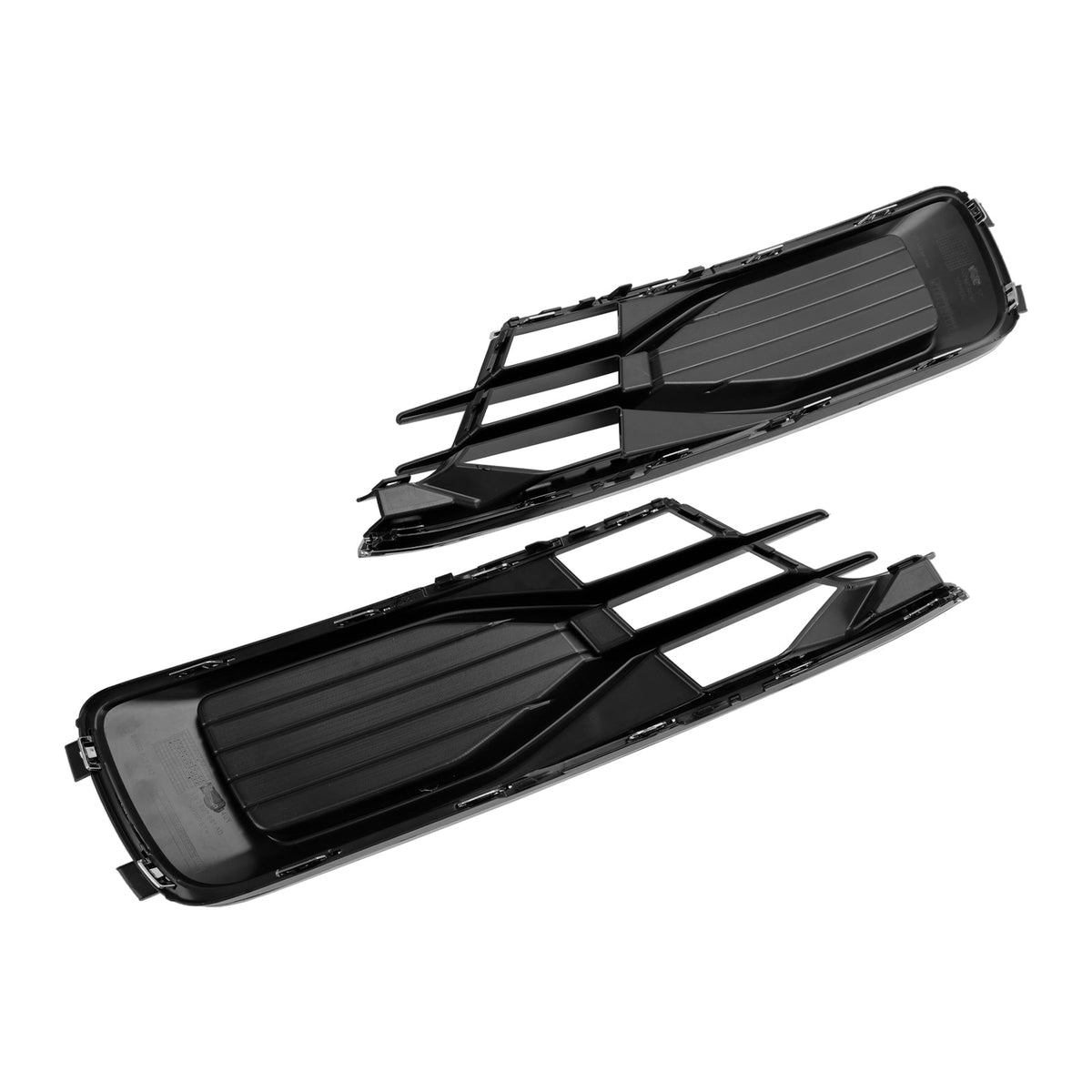 2014-2018 Audi A6 C7 Black Chrome Front Bumper Fog Light Cover Grill — Pair (4G0807647T94 / 4G0807648T94)