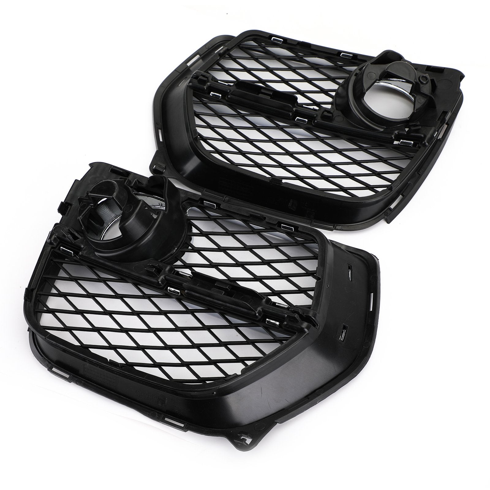 2012-2014 BMW X6 E71 Front Bumper Closed Grid Fog Light Grille — Left & Right Pair
