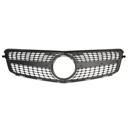 2008-2014 Mercedes-Benz C-Class W204 C180 C200 C300 Diamond Black Chrome Front Grille