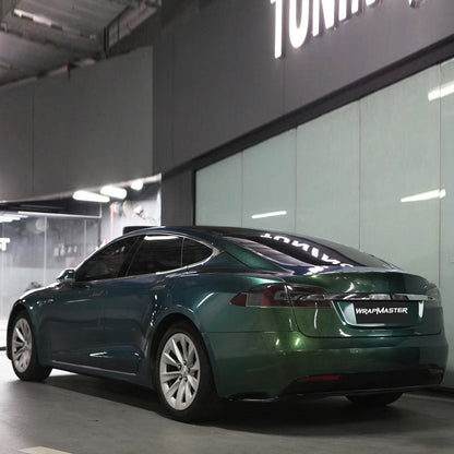 Diamond Chameleon Green Gold Car Wrap