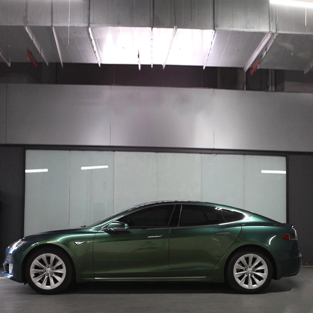 Diamond Chameleon Green Gold Car Wrap