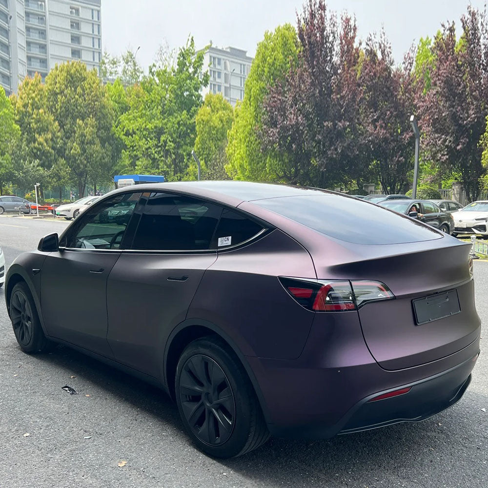Matte Black Purple Vinyl Wrap (PET Liner)