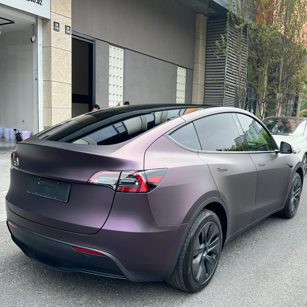 Matte Black Purple Vinyl Wrap (PET Liner)