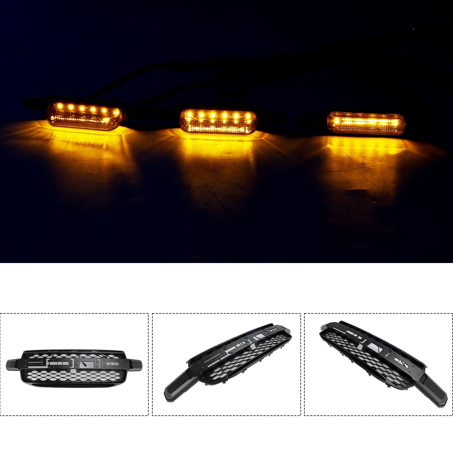 2023-2025 Ford Ranger/Everest Next Gen Wildtrak Yellow Led Light Front Bumper Grill