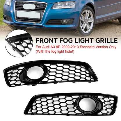 2009-2013 Audi A3 8P Standard Version Honeycomb Front Bumper Fog Light Grill Cover