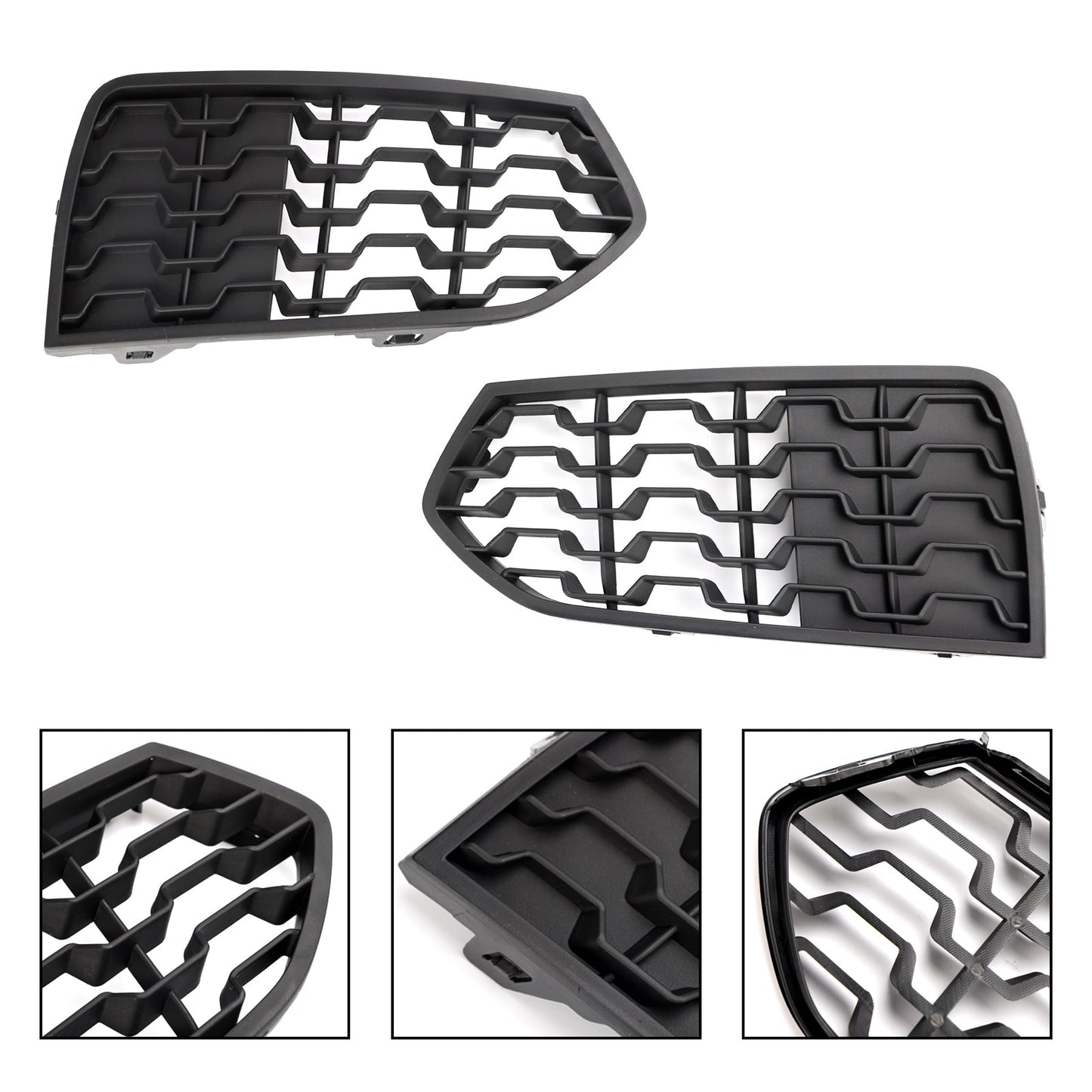 2012-2017 BMW 2 Series F22 M Sport Front Bumper Fog Light Grille — Pair (51118056797 / 51118056798)
