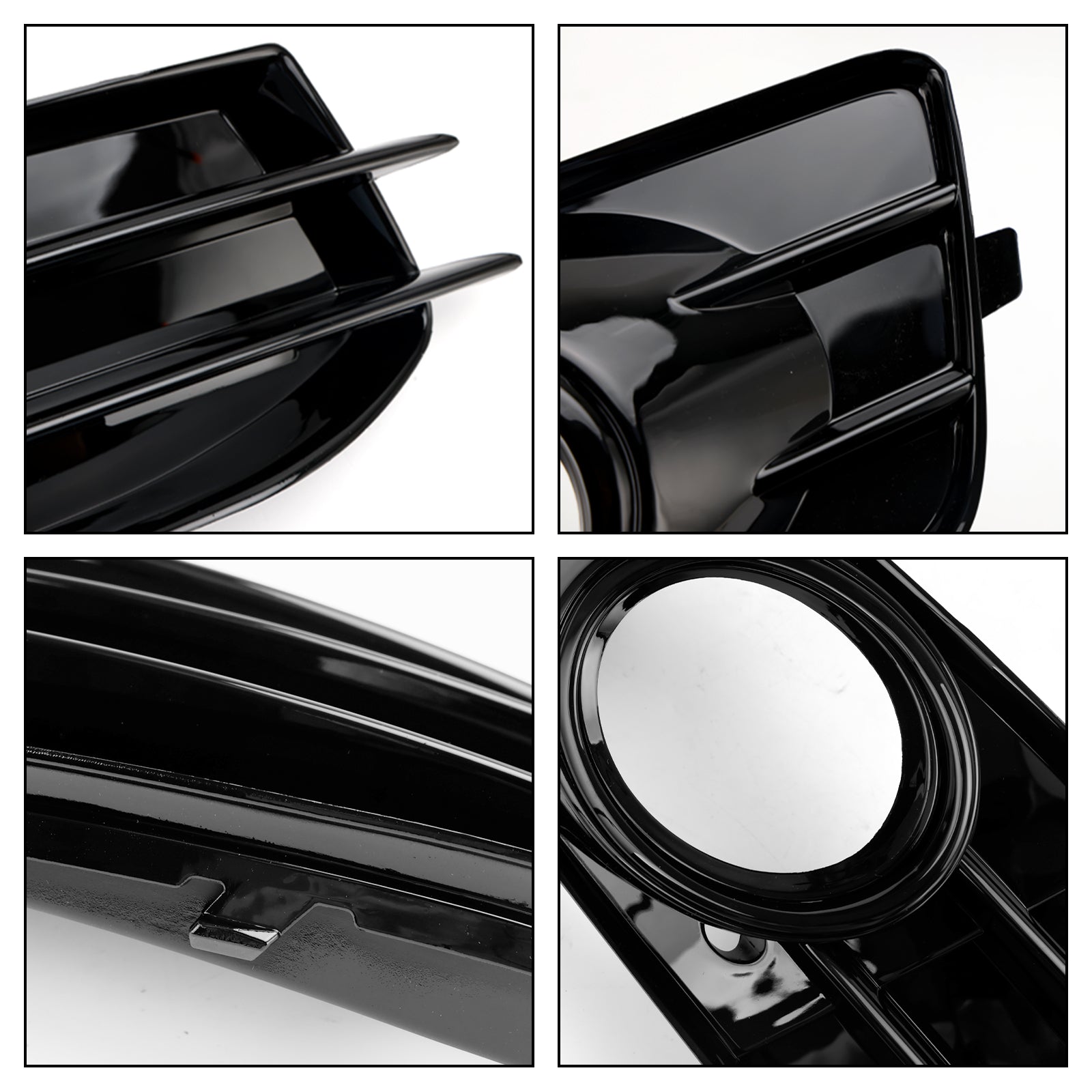 2009-2012 Audi A3 8P S-Line Front Lower Bumper Grille Fog Light Cover — Pair (8P0807682 / 8P0807681)