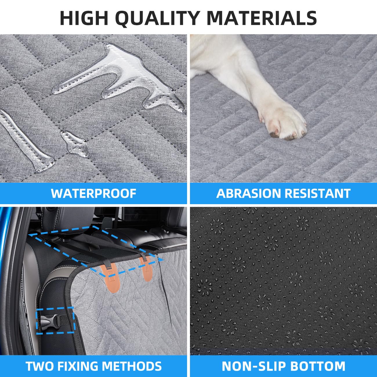 Dog Car Seat Cover for Back Seat,Dog Hammock for Truck,Back Seat Pet Cover,Back Seat Extender for Dogs,for Truck F150 /RAM 1500/Silverado/GMC/Tundra - OMOTOR