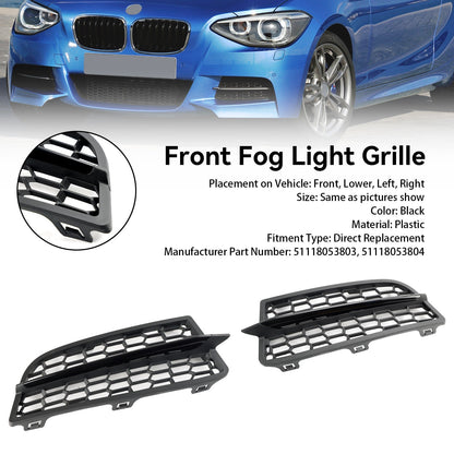 2011-2015 BMW 1 Series F20 F21 M Front Bumper Fog Light Cover Grille — Pair (51118053803 / 51118053804)