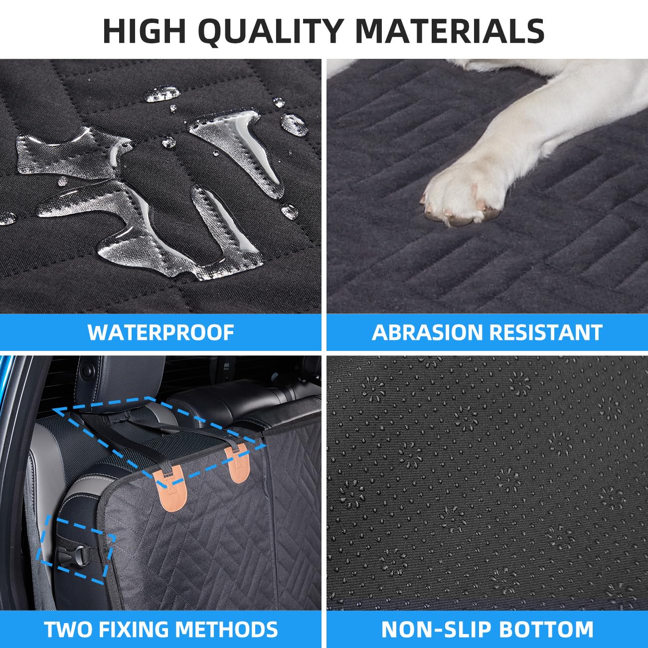 Dog Car Seat Cover for Back Seat,Dog Hammock for Truck,Back Seat Pet Cover,Back Seat Extender for Dogs,for Truck F150 /RAM 1500/Silverado/GMC/Tundra - OMOTOR
