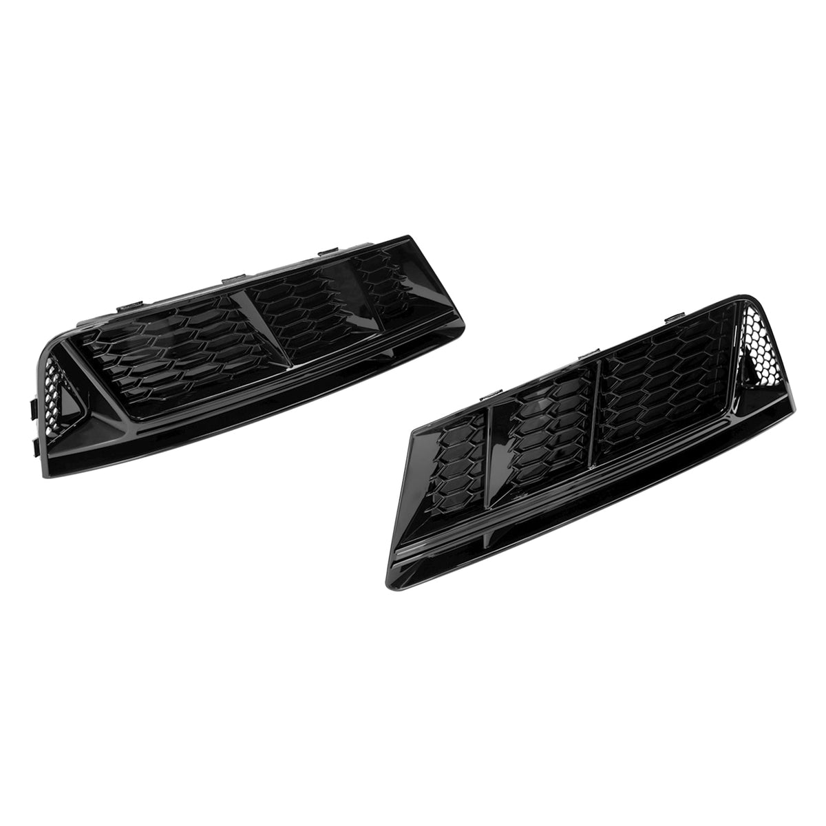 2016-2018 Audi A4 B9 Standard RS4 Style Front Fog Light Grill Lower Bumper Grille Chrome — Pair (8WD807681 / 8WD807682)