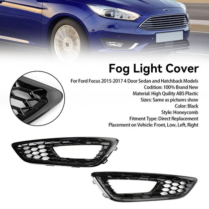 2015-2017 Ford Focus Pair Front Bumper Fog Light Lamp Cover Bezel Grill F1EZ15200A F1EZ15201A