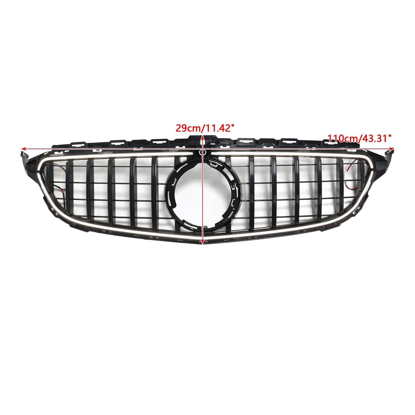 2015-2021 Mercedes-Benz C-Class W205 C200 C250 C300 C350 Black Front Bumper Grille with LED