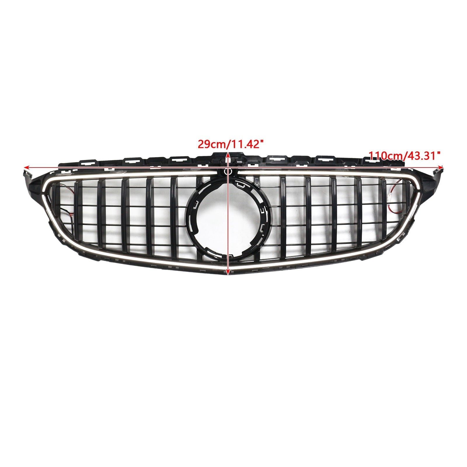 2015-2021 Mercedes-Benz C-Class W205 C200 C250 C300 C350 Black Front Bumper Grille with LED
