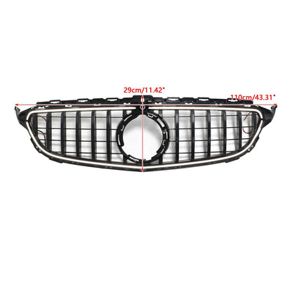 2015-2021 Mercedes-Benz C-Class W205 C200 C250 C300 C350 Black Front Bumper Grille with LED