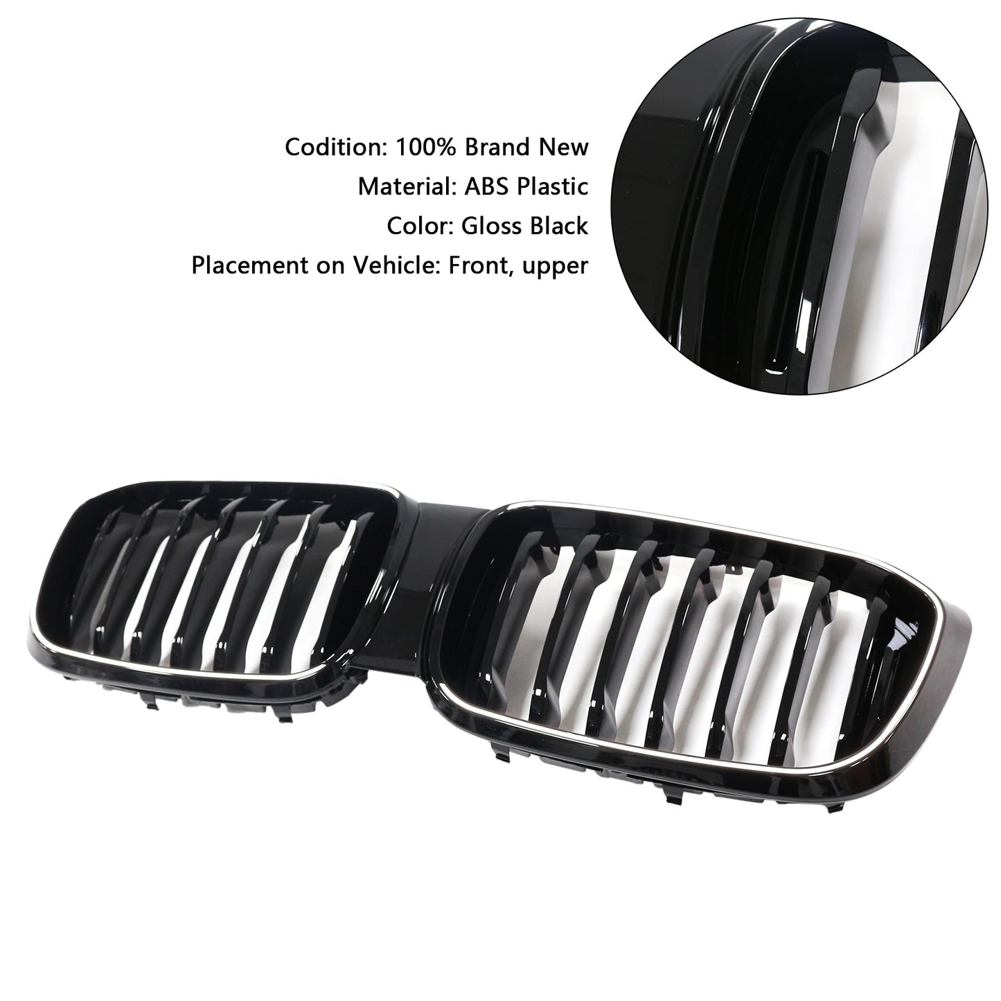 2018-2021 BMW X4 G02 X3 G01 G08 Gloss Black Front Kidney Mesh Grille (51138469959)