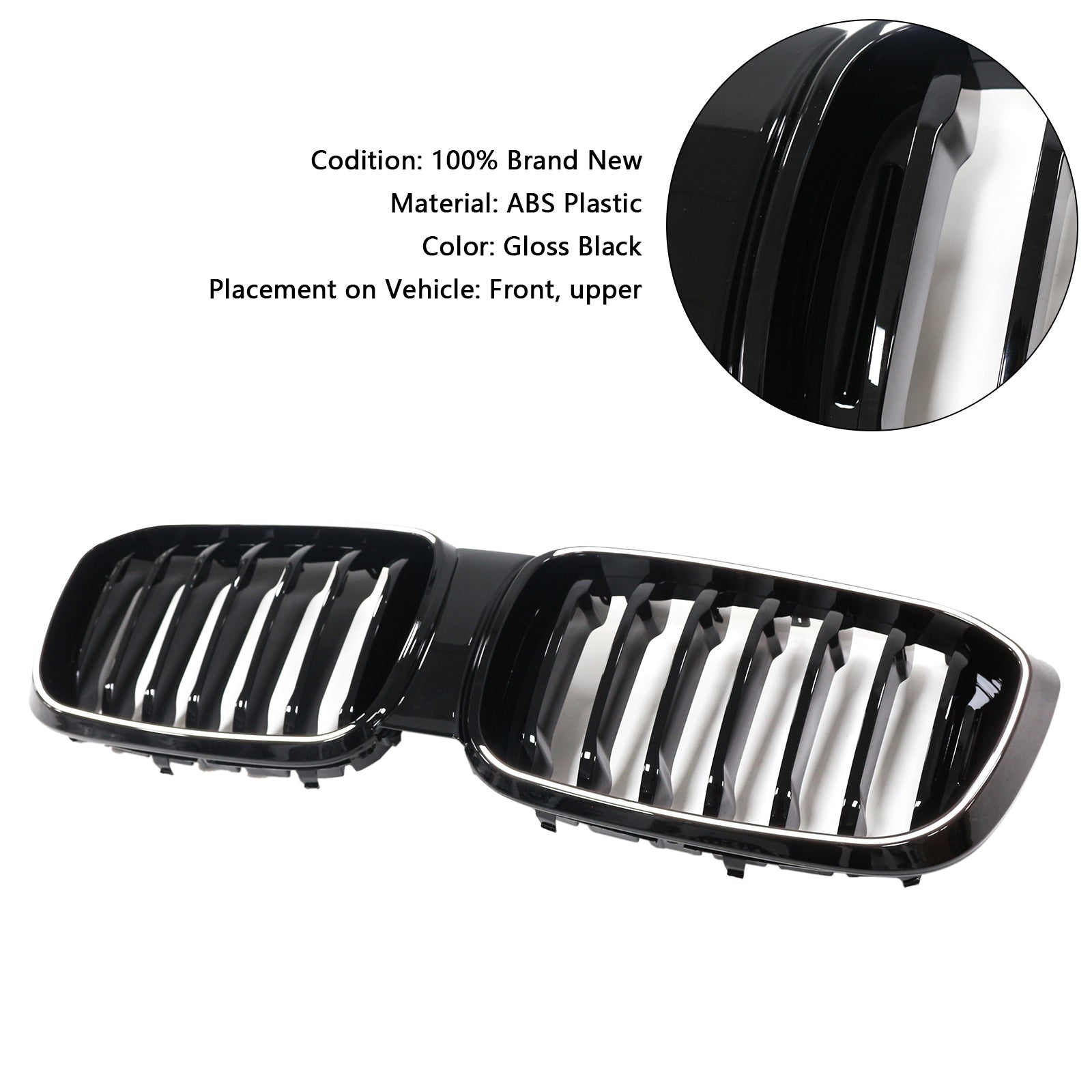 2018-2021 BMW X4 G02 X3 G01 G08 Gloss Black Front Kidney Mesh Grille (51138469959)