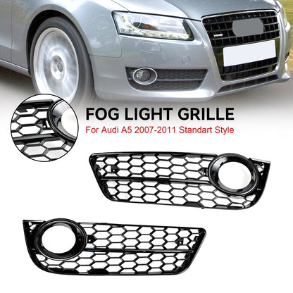 2007-2011 Audi A5 Standard Style Honeycomb Front Fog Lamp Cover Grill — Pair (1522024)