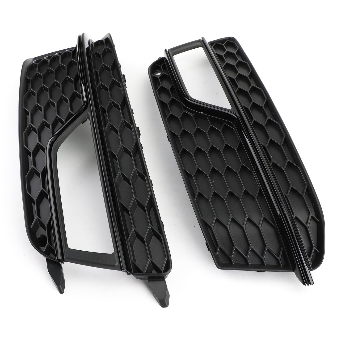 2013-2016 Audi A5 S-Line Black Front Fog Lamp Trim Grill — Pair (8T0807681K)
