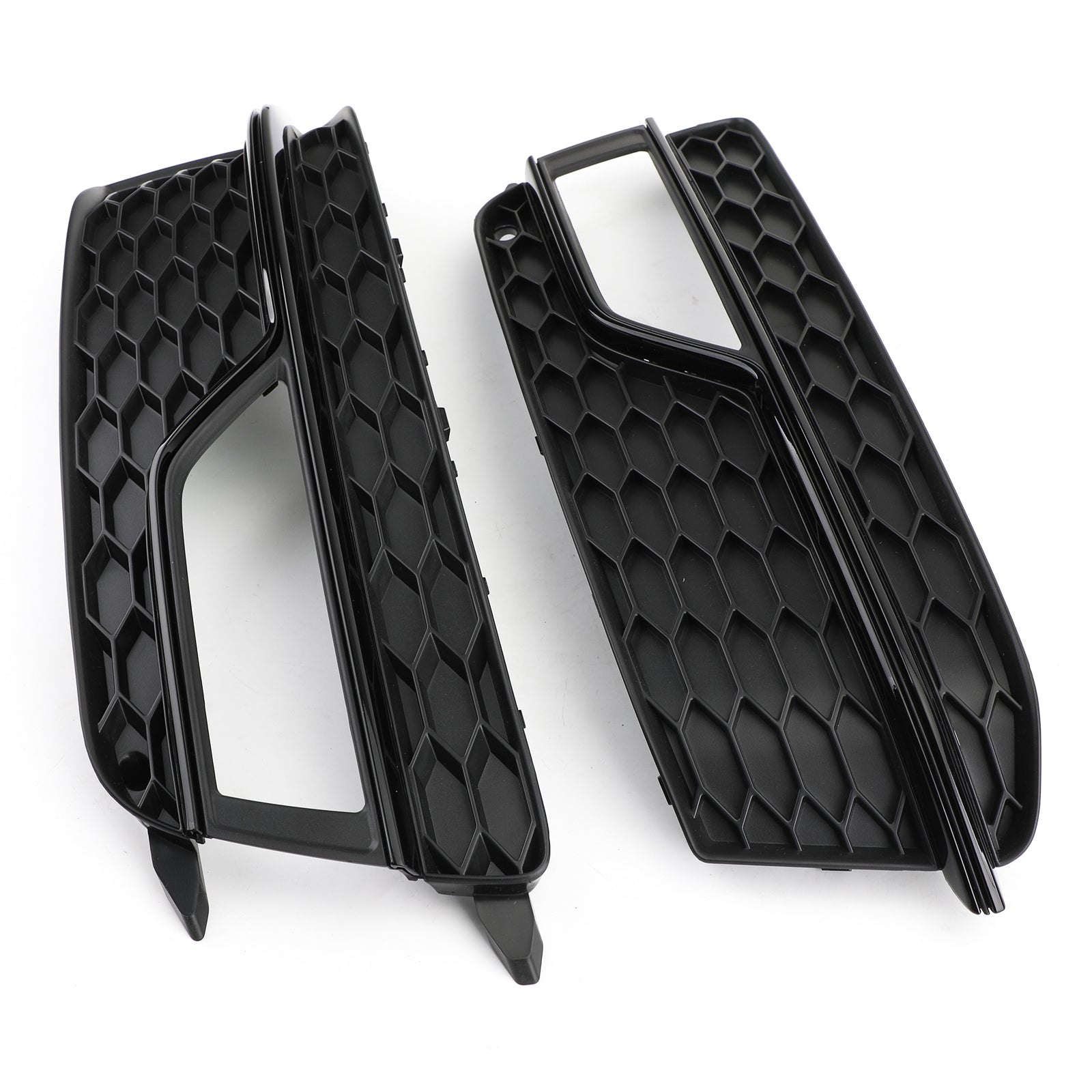 2013-2016 Audi A5 S-Line Black Front Fog Lamp Trim Grill — Pair (8T0807681K)
