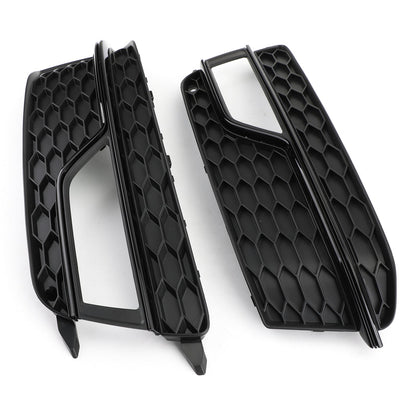 2013-2016 Audi A5 S5 Black Front Fog Lamp Trim Grill — Pair (8T0807681K)