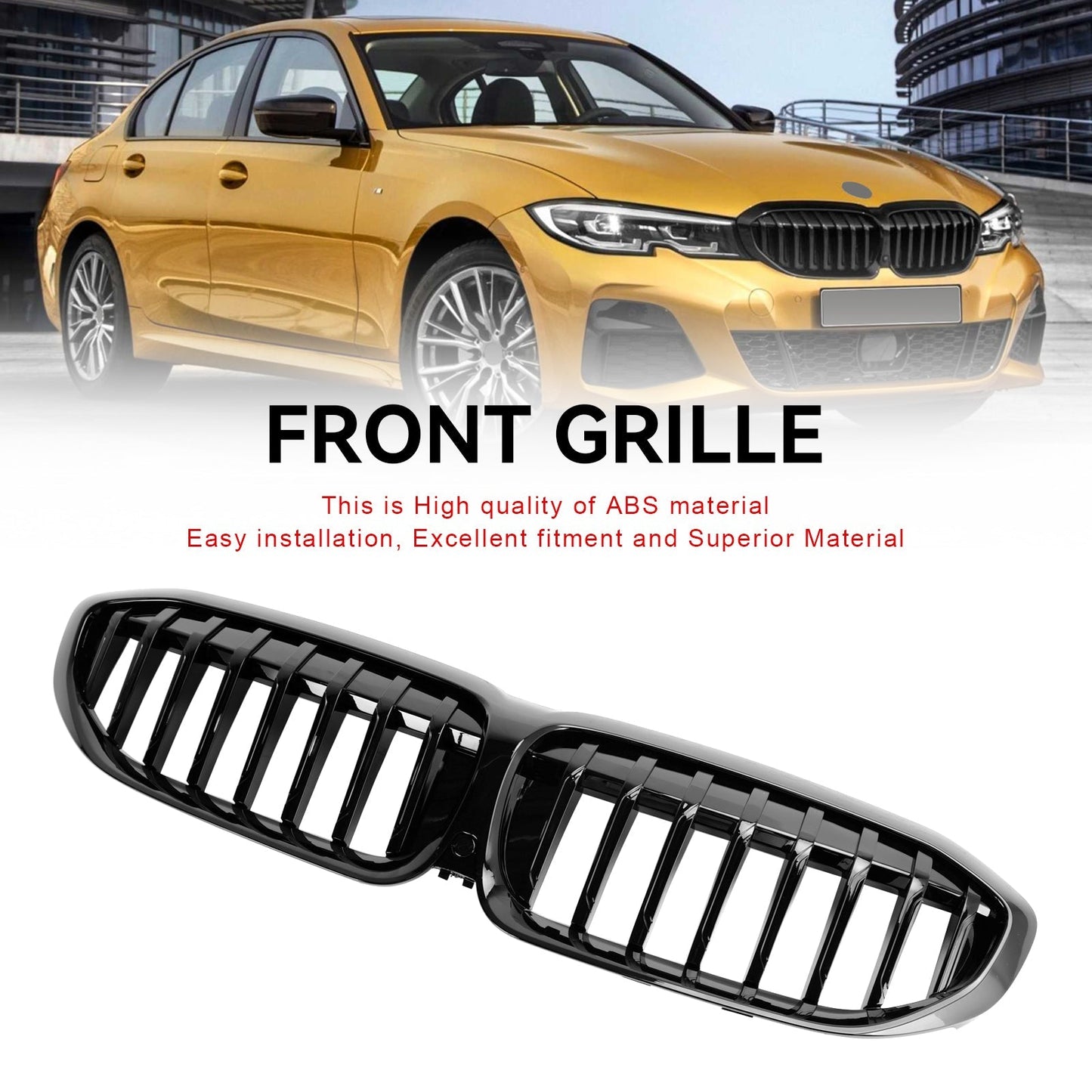 2019-2022 BMW 3 Series G20 G28 Gloss Black Front Kidney Grille (51138072085)