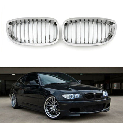 2003-2005 BMW E46 2-Door 3 Series Chrome Mesh Front Kidney Grille