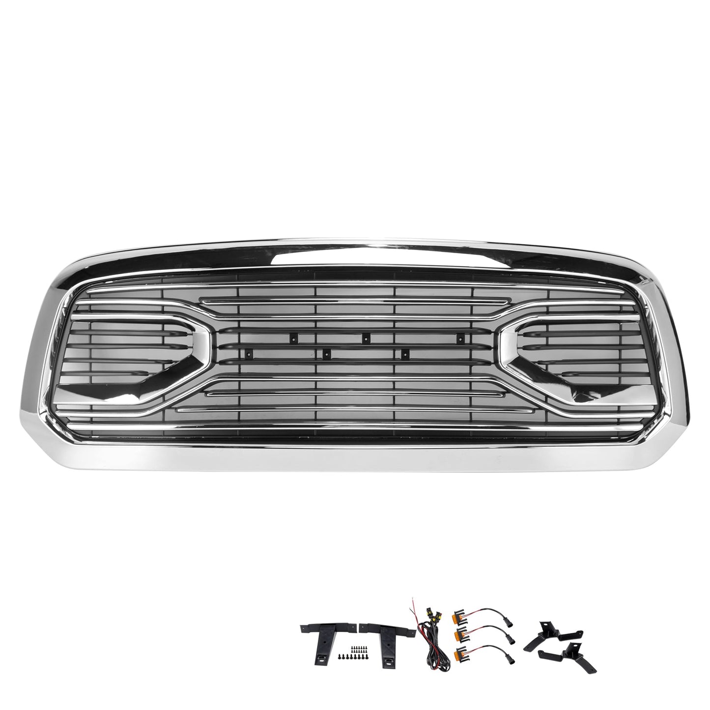 2013-2018 Dodge Ram 1500 Big Horn Style Chrome Front Bumper Grille