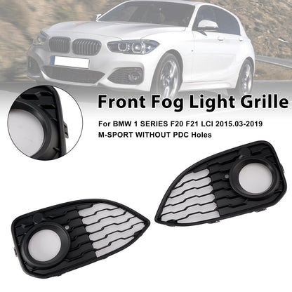 2015-2019 BMW 1 Series F20 F21 LCI Front Fog Light Cover Grille — Pair (51118060281 / 51118060282)