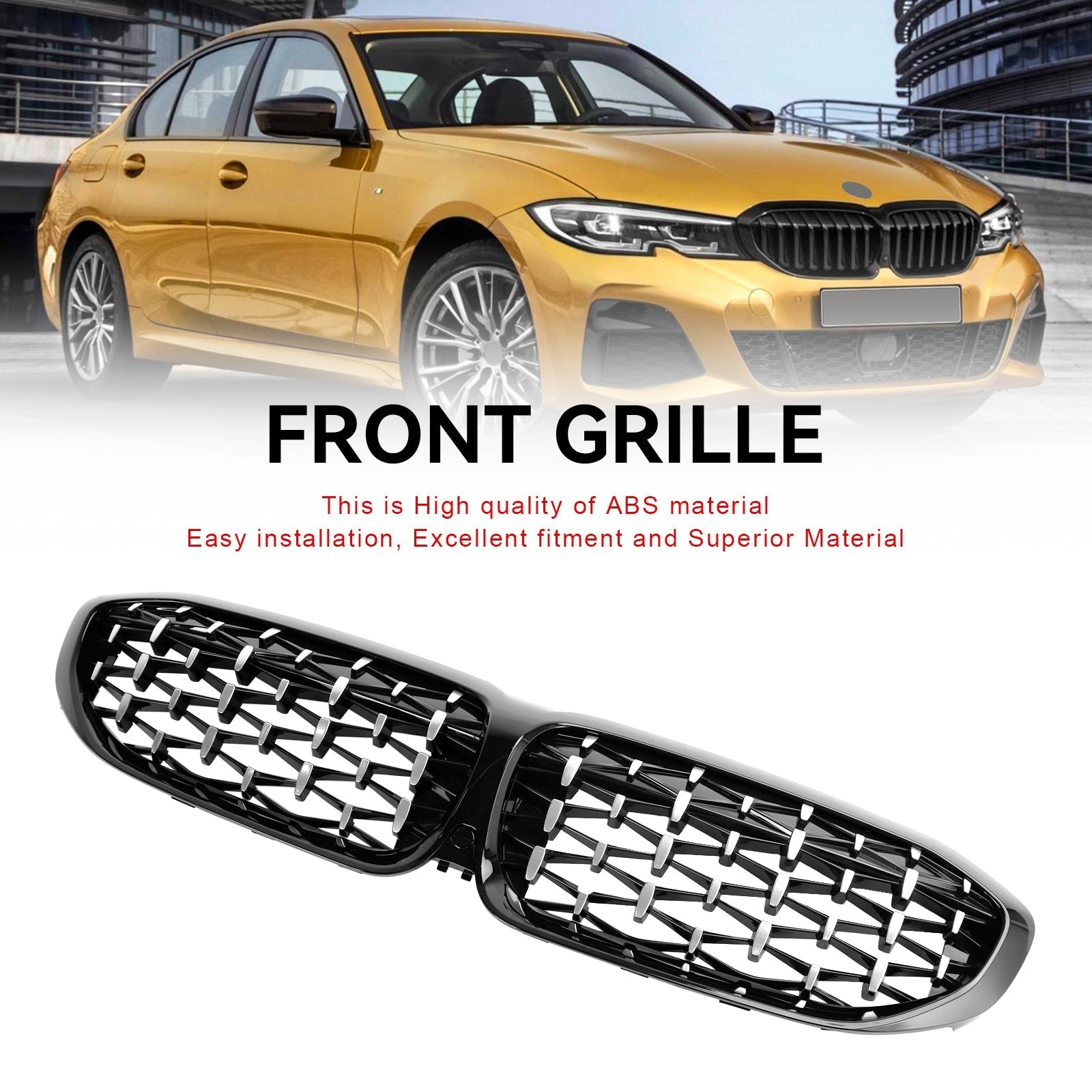 2019-2022 BMW 3 Series G20 G28 Diamond Front Kidney Grille (51138072085)