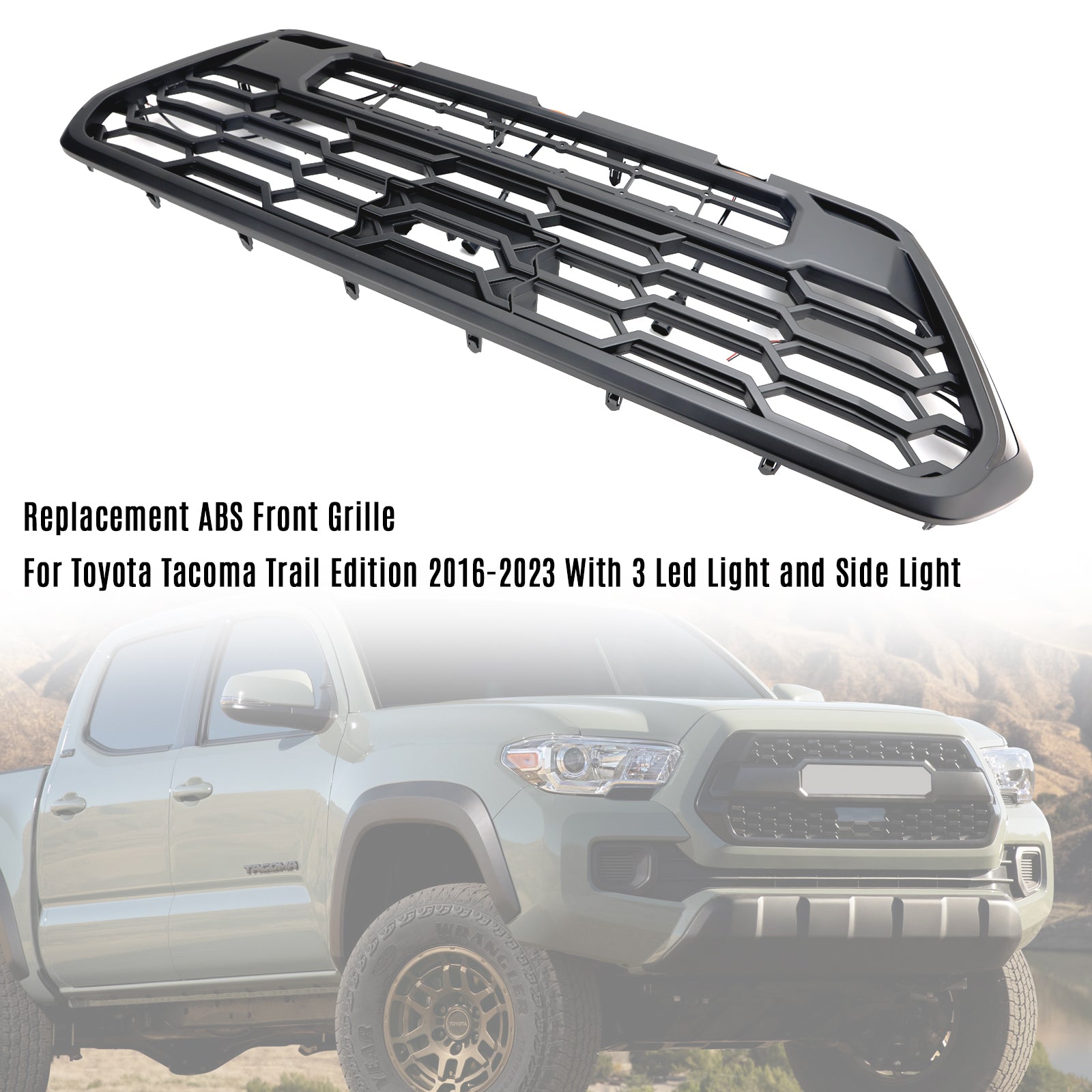 Toyota Tacoma 2016-2023 Front Bumper Grill W/ LED Lights Side Lights
