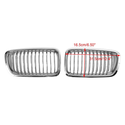 1994-2001 BMW 7 Series E38 Chrome Front Kidney Grille — Pair (51138125811 / 51138125812)