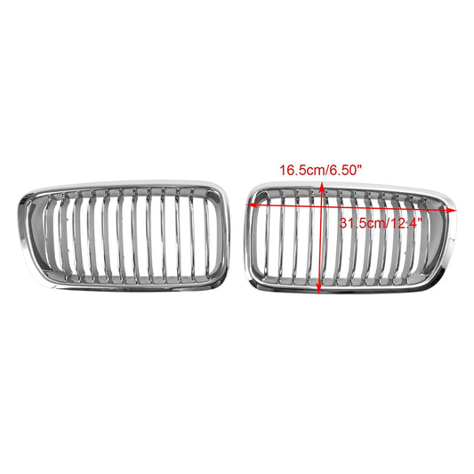 1994-2001 BMW 7 Series E38 Chrome Front Kidney Grille — Pair (51138125811 / 51138125812)