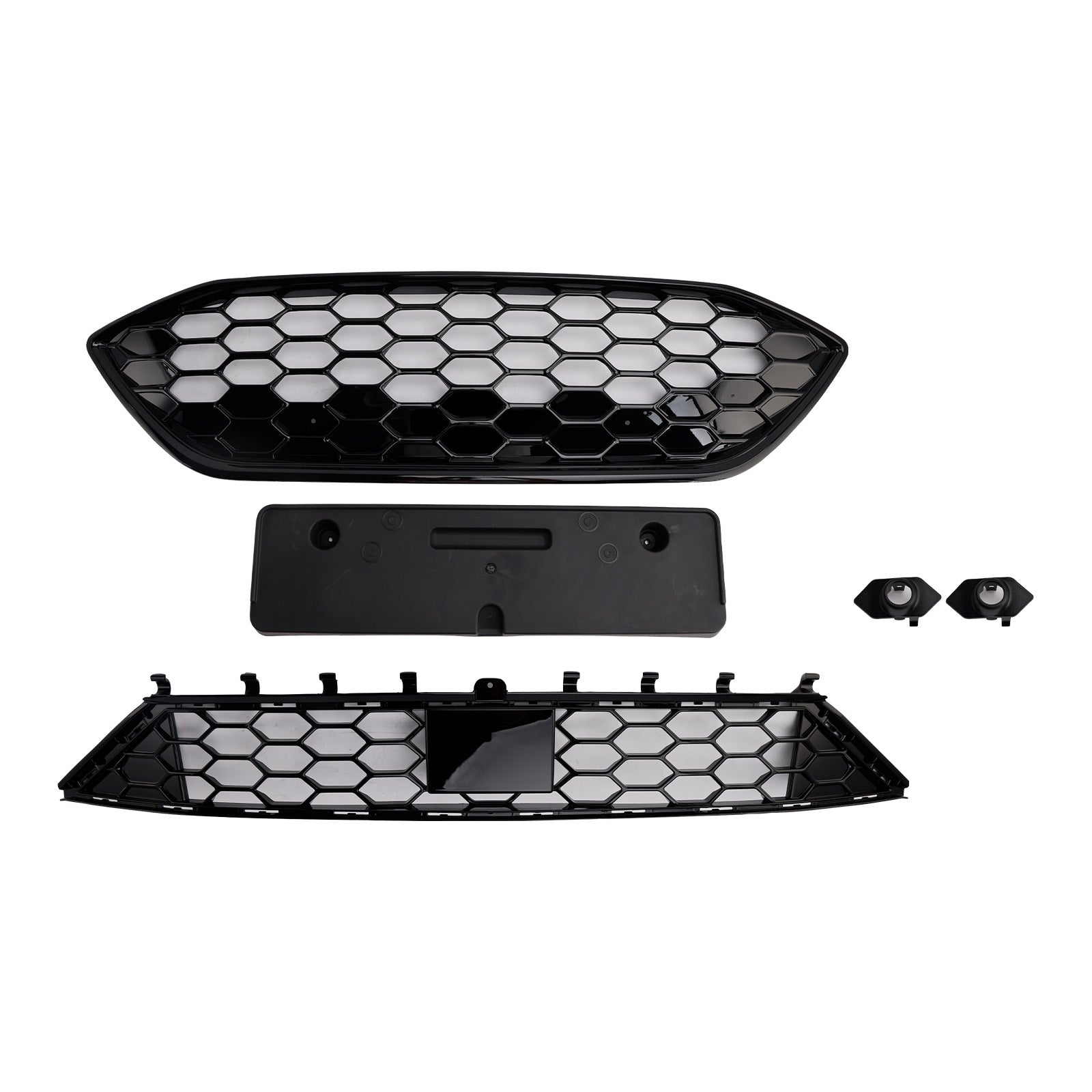 Front Bumper Grille Grill Fit Ford Focus ST + ST Line MK4 2018-2021 Black