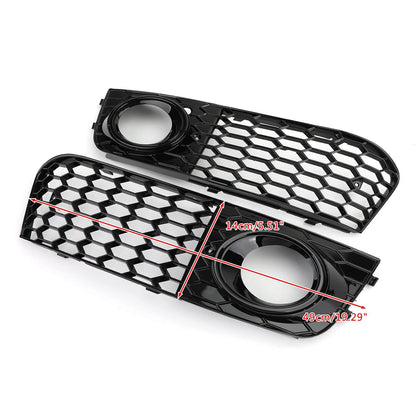 2009-2012 Audi A4 B8 Honeycomb Mesh Fog Light Open Vent Grill — Pair