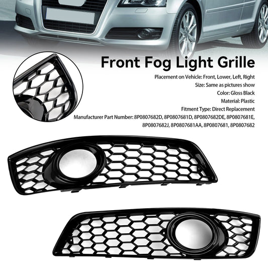 2009-2013 Audi A3 8P Standard Version Honeycomb Front Bumper Fog Light Grill Cover