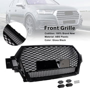 2016-2019 Audi Q7 Gloss Black Front Bumper Radiator Vent Mesh Grille