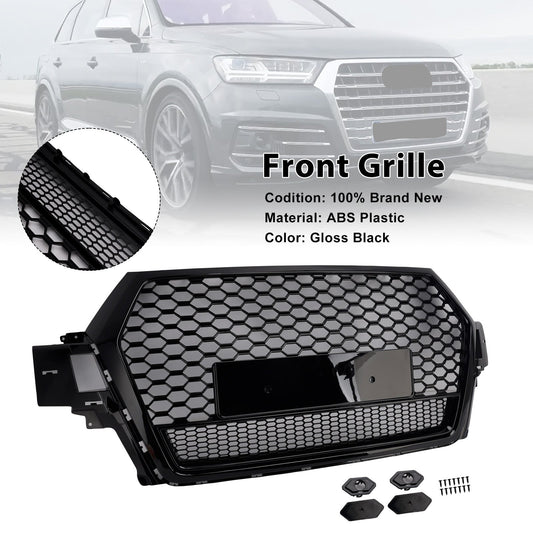 2016-2019 Audi Q7 Gloss Black Front Bumper Radiator Vent Mesh Grille